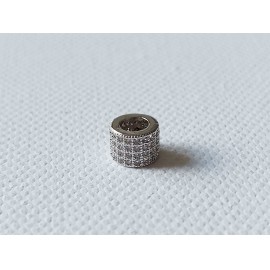 Mikrostrassz fehér gyűrű, 3soros, 8mm,- 837
