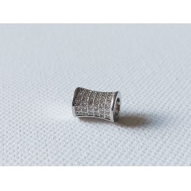 Mikrostrassz fehér íves cső, 8mm